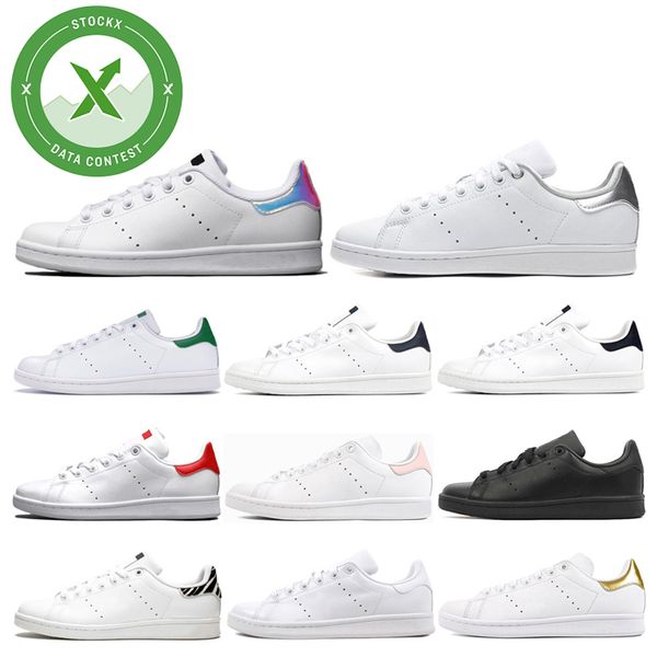 

2020 smith men women sneakers triple green black white navy red green rainbow stan mens casual shoe fashion leather shoes