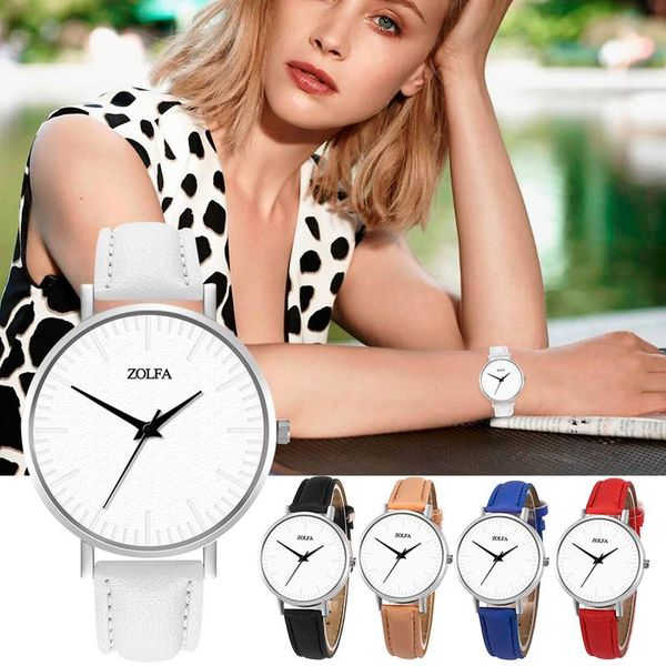 

concise retro watch quartz watch leather strap simple fashionable for men women, Slivery;brown