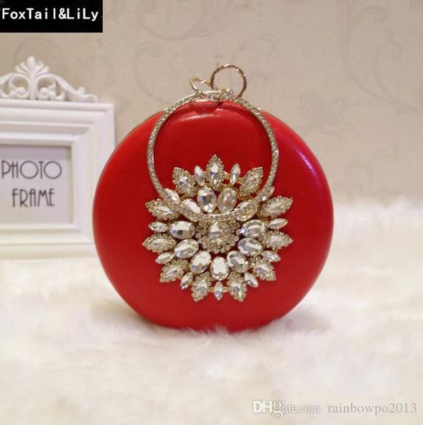 

factory brand women bag manual diamond drill women dinner bag fashion leather handball handbag robe dress banquet chain bag