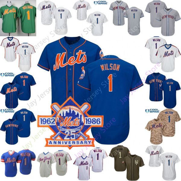 

2019 Mookie Wilson Jersey Cooperstown New York Baseball Jerseys Mets Home Away Blue White Grey Green Pinstripe Men Women Youth Cheap
