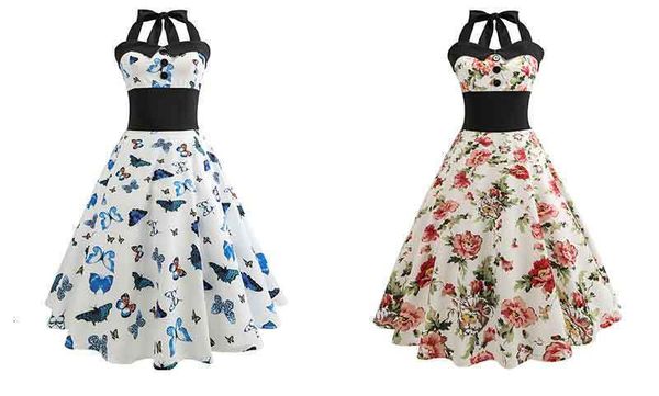 

womens dresses party dress summer 2019 casual floral 50s 60s vintage dress women robe rockabilly swing pinup vestido elegant s, Black;gray