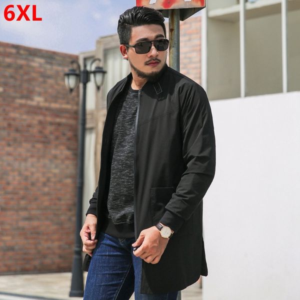 

spring brand large size jacket jacket long coat big size casual windbreaker long oversized men's jackets 8xl 7xl 6xl 5xl, Tan;black