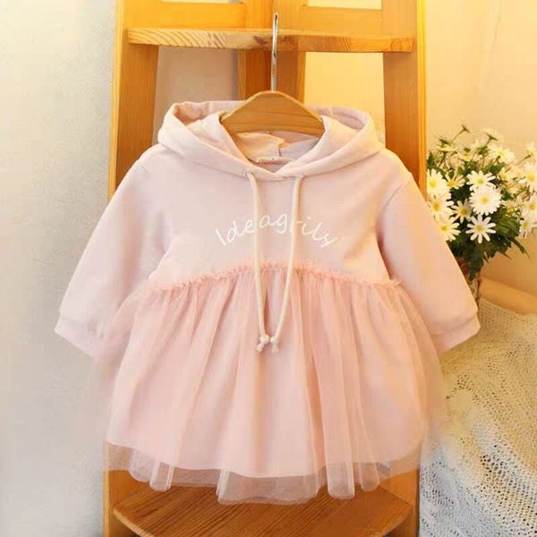 

2019 cute toddler kids long sleeve dresses for girls autumn letter hoodie dress princess winter party dress children clothing, Red;yellow
