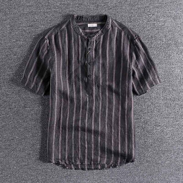 

белье с коротким рукавом рубашки мужской 2020 летом новой британского тренда рубашка моды полоса контраст высокого качества верхней частью 0, White;black