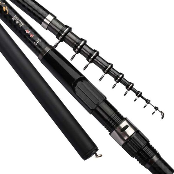 

carbon fiber rock fishing rod 3.6 / 4.5 / 5.4 6.3 7.2m retractable ultra-light fishing pole super-hard gan034