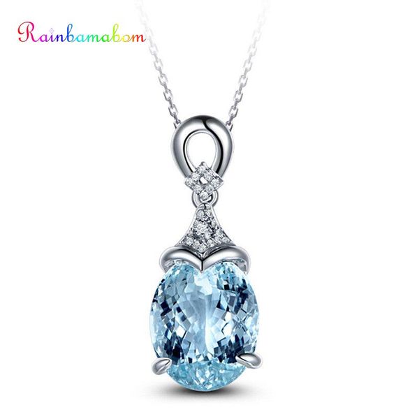 

other rainbamabom 925 sterling silver natural z aquamarine gemstone wedding engagement pendent necklace fine jewelry wholesale