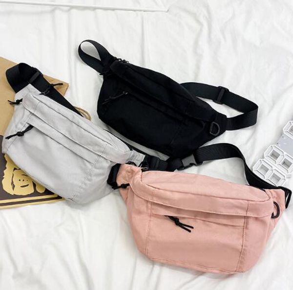 

ins fashion women waist bag nylon large capacity man chest bag plain shoulder bags crossbody