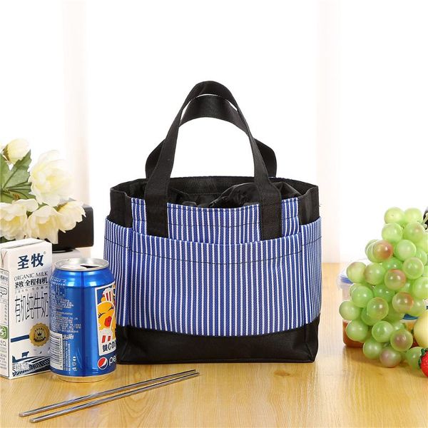 

lunch bag for kids insulated stripe picnic case thermal portable lunch bag portable insulated cooler bags, Blue;pink