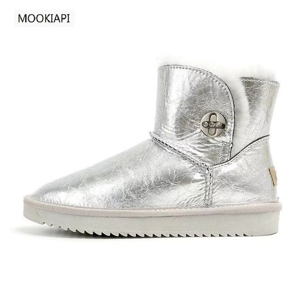 

the highest quality women's snow boots in 2019, real cowhide, natural wool, fashionable classic waterproof women's shoes, Black