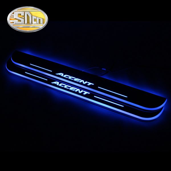 

sncn 4pcs car led door sill for accent i25 2015 - 2018 ultra-thin acrylic flowing led welcome light scuff plate pedal