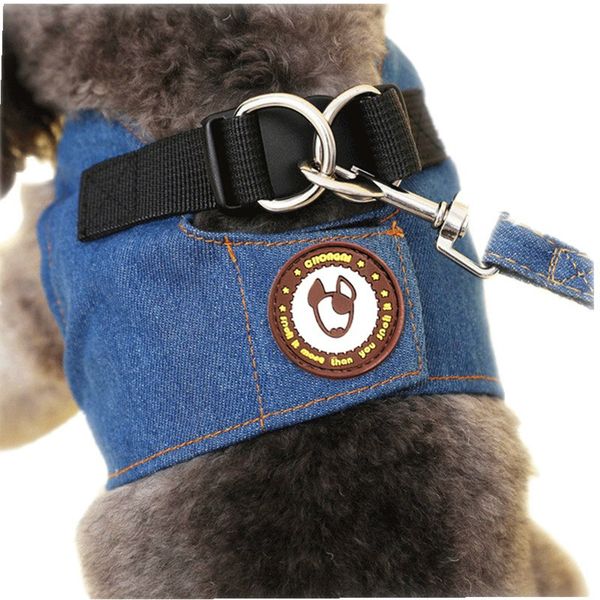 

new cute soft puppy cowboy dog harness+leash set cat chest pet walking fabric british style 3 colors for puppy