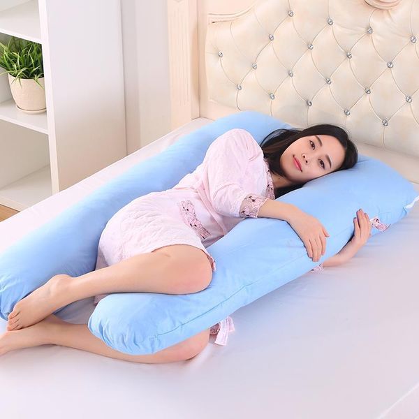 

wholesale- 130*80cm body pillows sleeping pregnancy pillow belly contoured maternity u shaped removable cover pregnant comfortable cushion