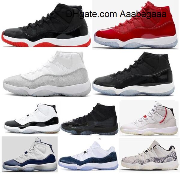 

new 2019 bred 11 11s metallic silver space jam concord 45 basketball shoes men midnight navy gamma blue platinum tint sneakers with box