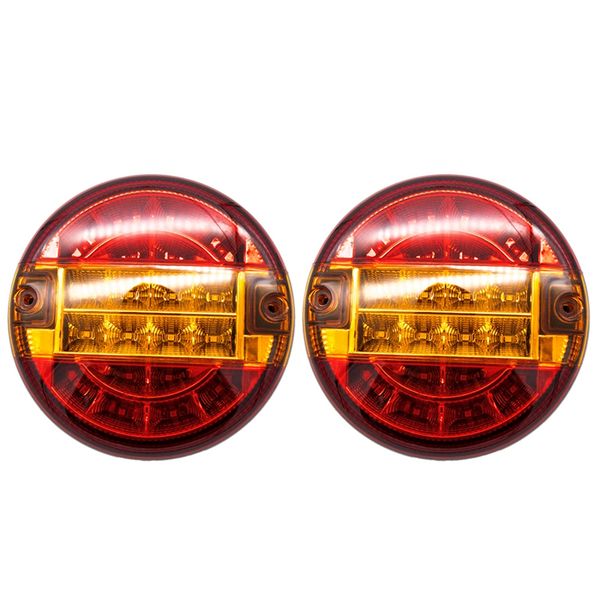

2 pcs 20 led truck tail light sbrake reverse lamp for 24v vehicles trailer caravan red yellow