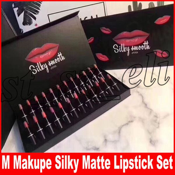 

m makeup set silky matte lipstick lipkit 24pcs/set sample size lip cosmetic set
