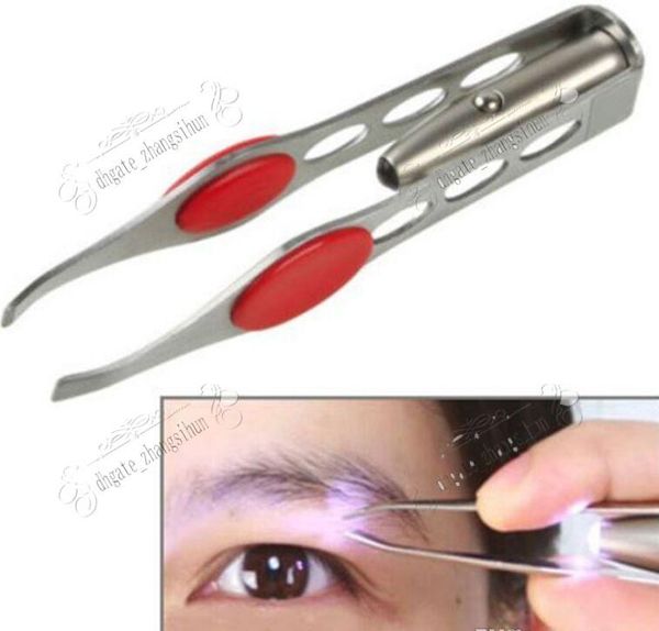 

led бровей пинцет mini light ресницы удаление пинцет клип make up tool красоты