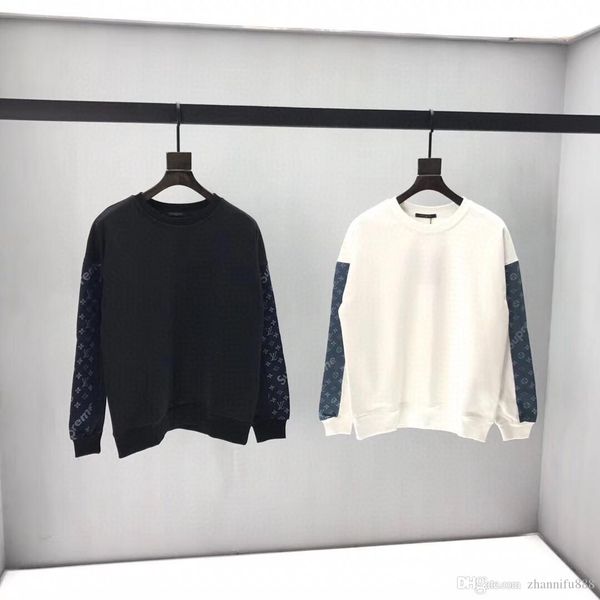 

20ss самый роскошный модный бренд кофты мужчины свитер вышивка шаблон удобная и мягкая ткань 3d вышитые круглый вырез свитера, Black