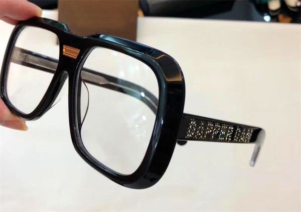 

новые модные дизайнерские оптические очки квадратная рамка высшего качества супер популярная авангардная рамка 0427 с коробкой, Black