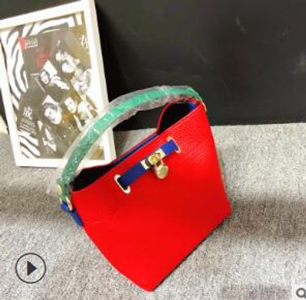 

new fashion lock bucket bag women crossbody shoulder bags summer bright colors handbag ladies totes