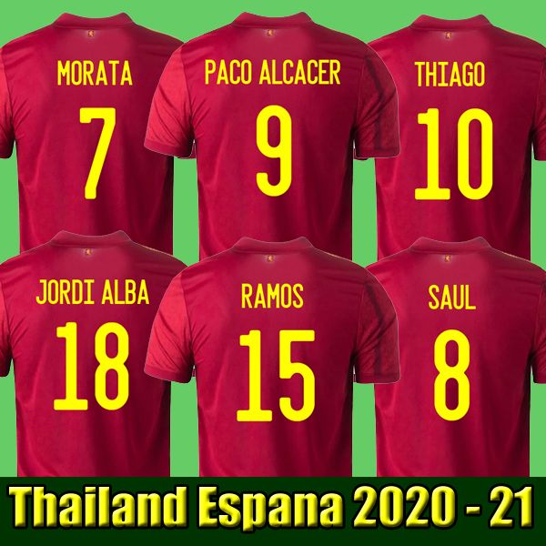 

2020 2021 espaÃ±a rodrigo paco alcacer spain soccer jersey morata ramos sarabia thiago iniesta football soccer shirt camisetas de futbol, Black;yellow