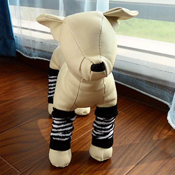 

fanshion 4 pcs breathable doggie puppy cotton anti-slip leg warmer socks