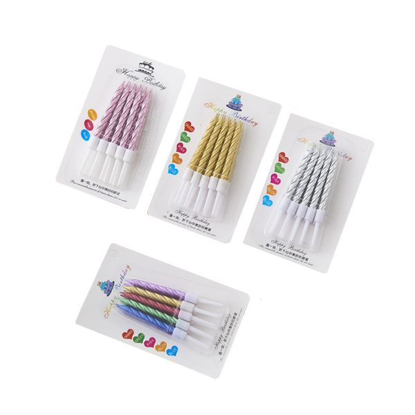 

birthday candle parties thread slender wedding festival party party creative cake candle golden silver candle desk toy
