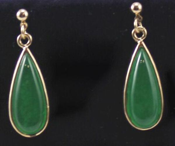 

envÃ­o gratis er00002 verde elegante jades gota pendiente, Silver