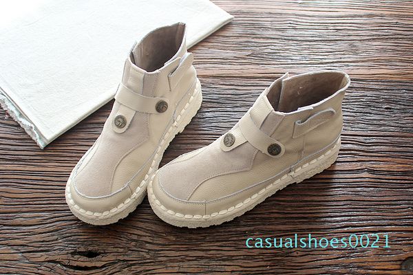 

feccer-original handmade art boots, women's shoes, sewing belt buckle chic winter warmth boots naked ankle boots c21, Black