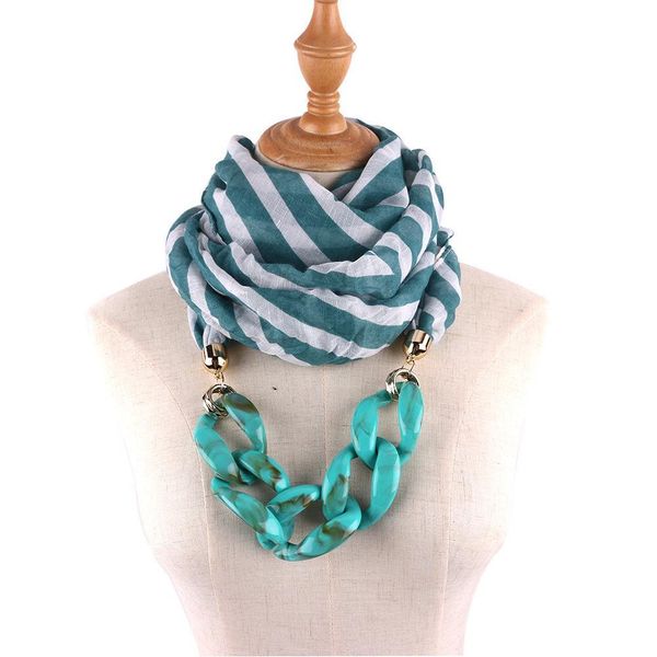 

2020 designer luxury accessories ornaments scarf woman exaggeration necklace chain printing cotton scarf