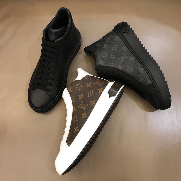 

real leather lace-up high-casual single shoes for men fashion summer fashion shoes for man with box 38-45, Black