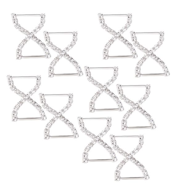 

pack of 10 bikini swimwear connectors charm metal chain buttons crystal rhinestone bowknot buckles, Black