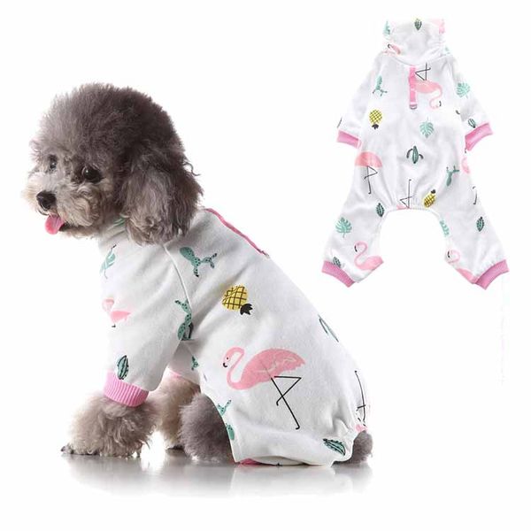

multicolor cartoon animal soft cotton pet pajamas lovable four legs dog clothes