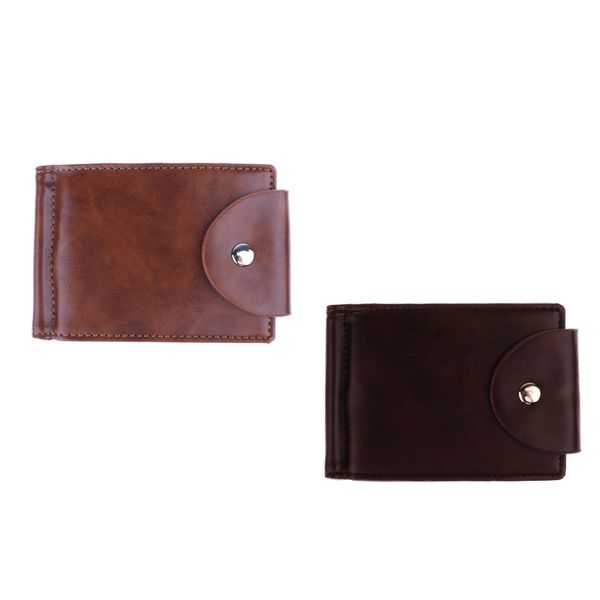 

vintage stylish pu leather bifold flip buckle wallet purse id card holder christmas birthday party gift pack of 2pcs, Red;black