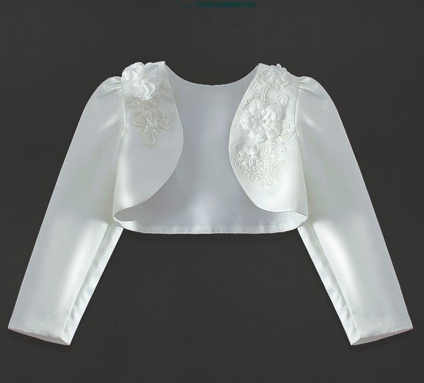 

Прекрасный цвет слоновой кости с длинными рукавами бусы для девочек / куртки прин