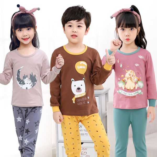 

kids clothes big boys girls pajamas sets unicornio pyjamas kids sleepwear cotton nightwear homewear cartoon toddler baby clothes, Blue;red