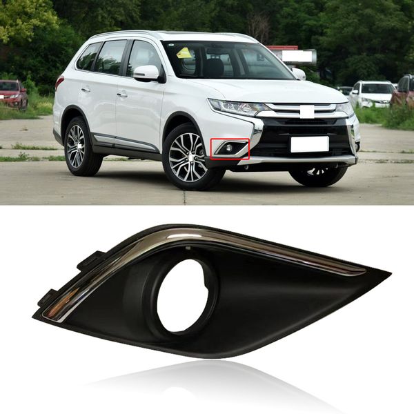 

capqx for mitsubishi outlander 2015-2019 front bumper fog light frame cover chrome fog lamp trim cap lid decoration shell hood