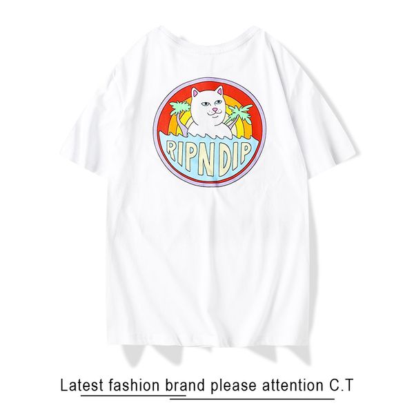 

20ss / ripndip сердце италии ретро-дизайнер летний мужские печатей ctide письмо фуфайки продавая вышитых платформы luminous частного заказа, White;black
