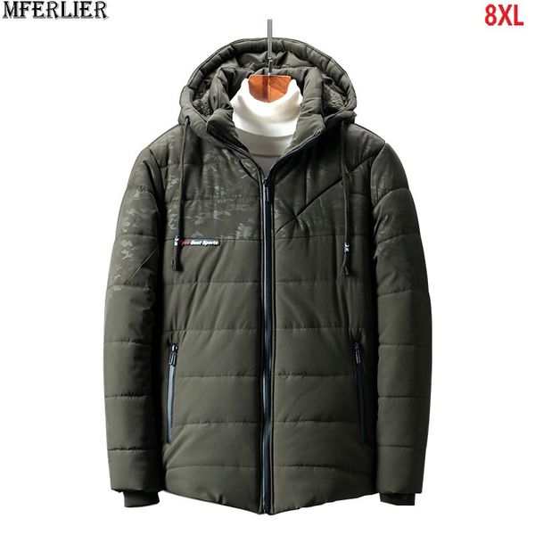 

winter men thick parkas camouflage jackets hooded warm plus size 6xl 7xl 8xl man cotton-padded parka outwear coat patchwork red, Tan;black