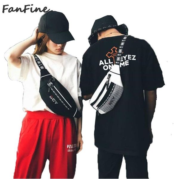 

fanfine waist packs men waist pouch fanny pack purse chest belt bag women travel cashier belt hip-hop rock boys girl bags