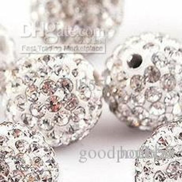 

new white 500pcs pave cz crystal disco d22s crystal beads. gemstone bead. m3535 w62 e23