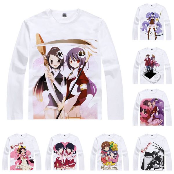 

anime shirt the world god only knows t-shirts multi-style long sleeve elsie haqua galgame kaminomi cosplay motivs kawaii shirts, White;black