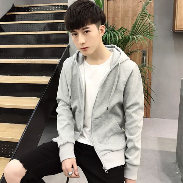 

autumn men's wear men's sports clothing korean-style slim fit long-sleeve teenager hooded casual hoodie can be printed log, Black;brown