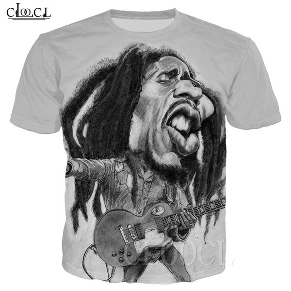 

боб марли смешная футболка регги создатель 3d печати мужчины / женщины повседневная футболка с коротким рукавом негабаритных мода harajuku ф, White;black