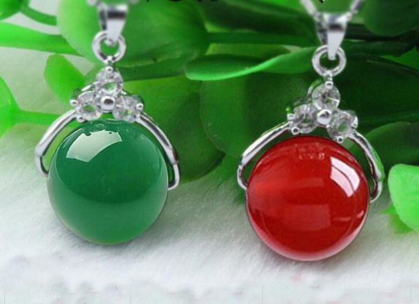 

завод прямых продаж 5а натуральный красный и зеленый нефрит подвески халцедон передачи бусины пара ожерелье ювелирные изделия, Silver