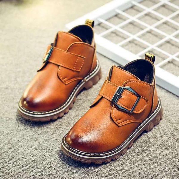 

winter baby boys shoes warm fleece side shoe european pu shoes thick show boots antiskid 4-10 years old shoes, Black;grey