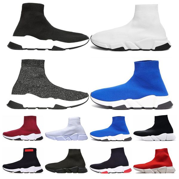 

Fashion Speed Trainer men women Sock Shoes black white blue red glitter Flat casual shoes Luxury mens Trainers Runner sneakers size 36-45