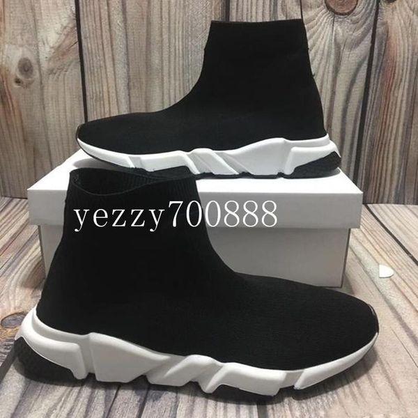 

new paris air knit speed trainer sneakers mens womens classic brand designer fashion slipon sock shoes boots fdzhlzj, Black