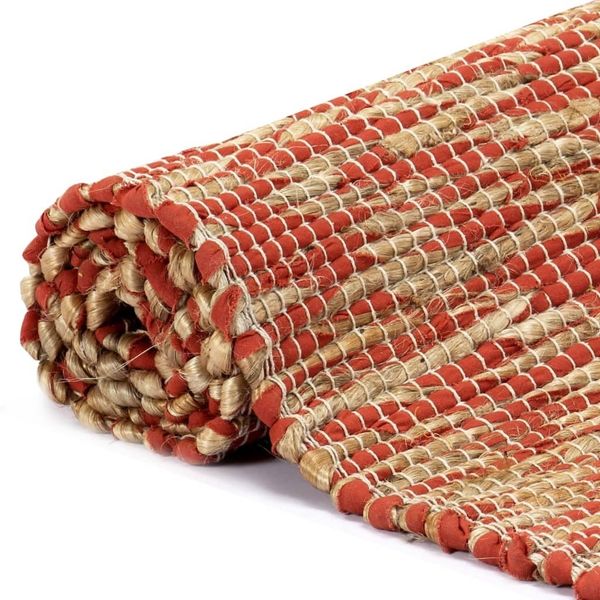 

handcrafted rug in red and natural jute 80x160 cm wall stickers