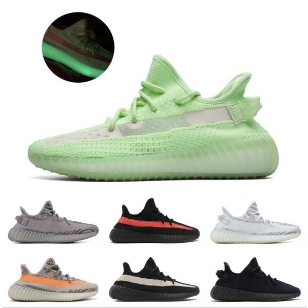 

2019 static shoes gid clay hyperspace true form cream zebra bule tint triple white running shoes mens women sports sneaker shoes size 36-48, White;red