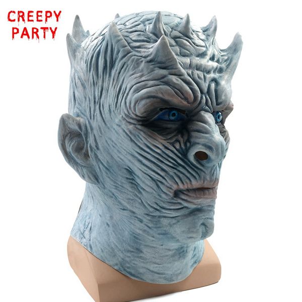 Maschera di Halloween Night's King Walker Face NIGHT RE Zombie Latex Mask Adulti Cosplay Throne Costume Party